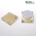 2017 Hot Selling Yellow Coating Square Acrylic Cosmetic Jar for Cream